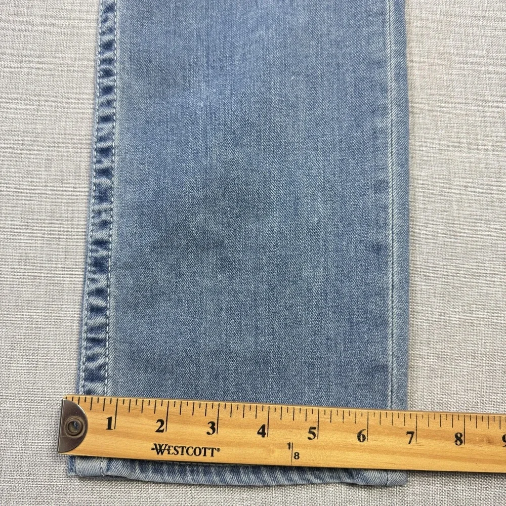True Religion Jeans Mens 44x34 Straight‎ Blue Light Wash Denim Logo Pockets